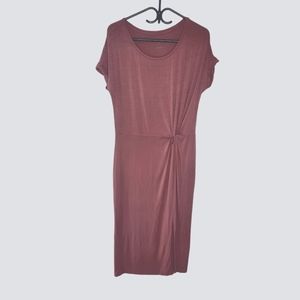 Mauve midi length short sleeves dress